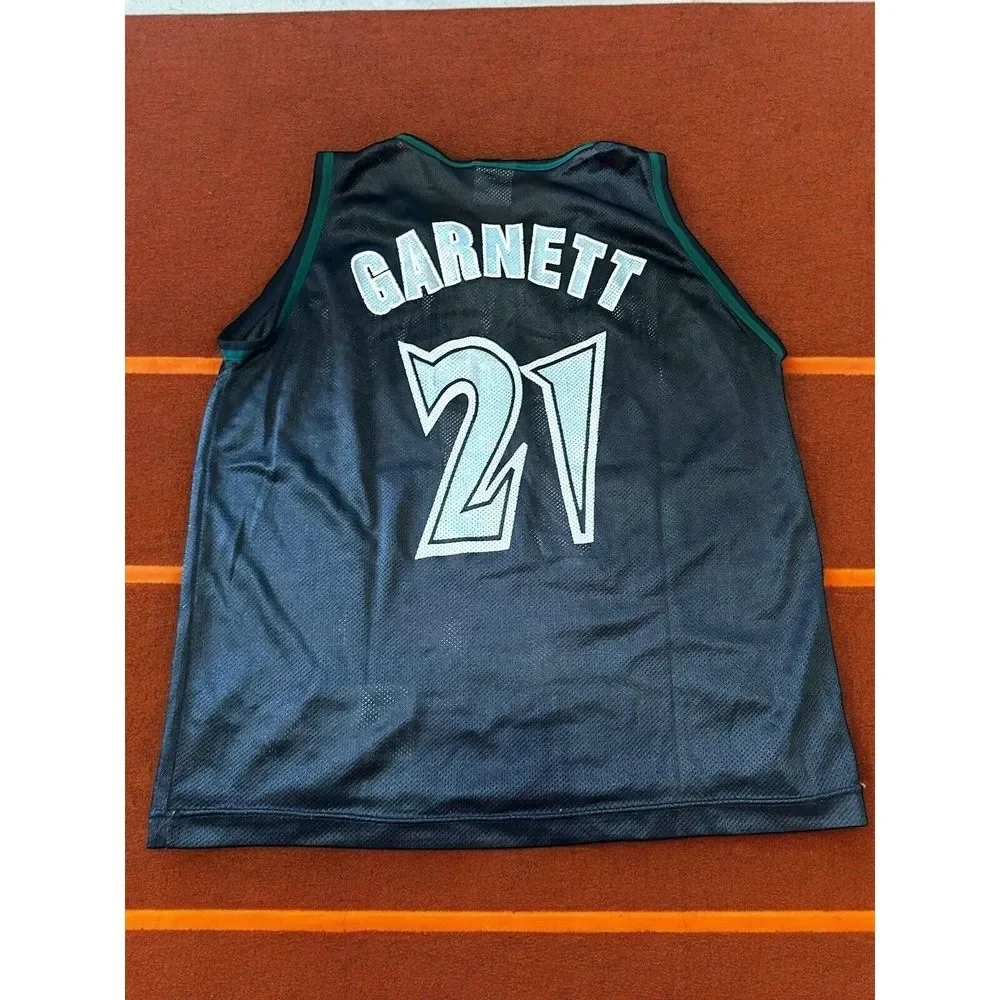 Vintage Kevin Garnett Timberwolves Mountain Dew Promotion Jersey Sz Youth 18 - Picture 5 of 5